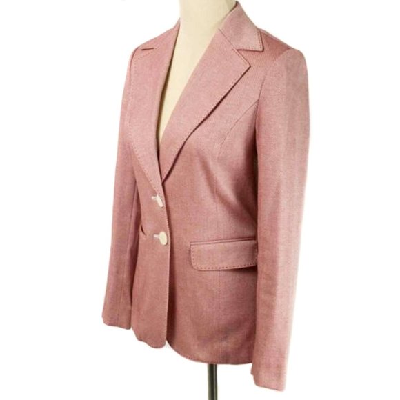 CLASSIQUES ENTIER Red & White Textured Blazer - Picture 2 of 5